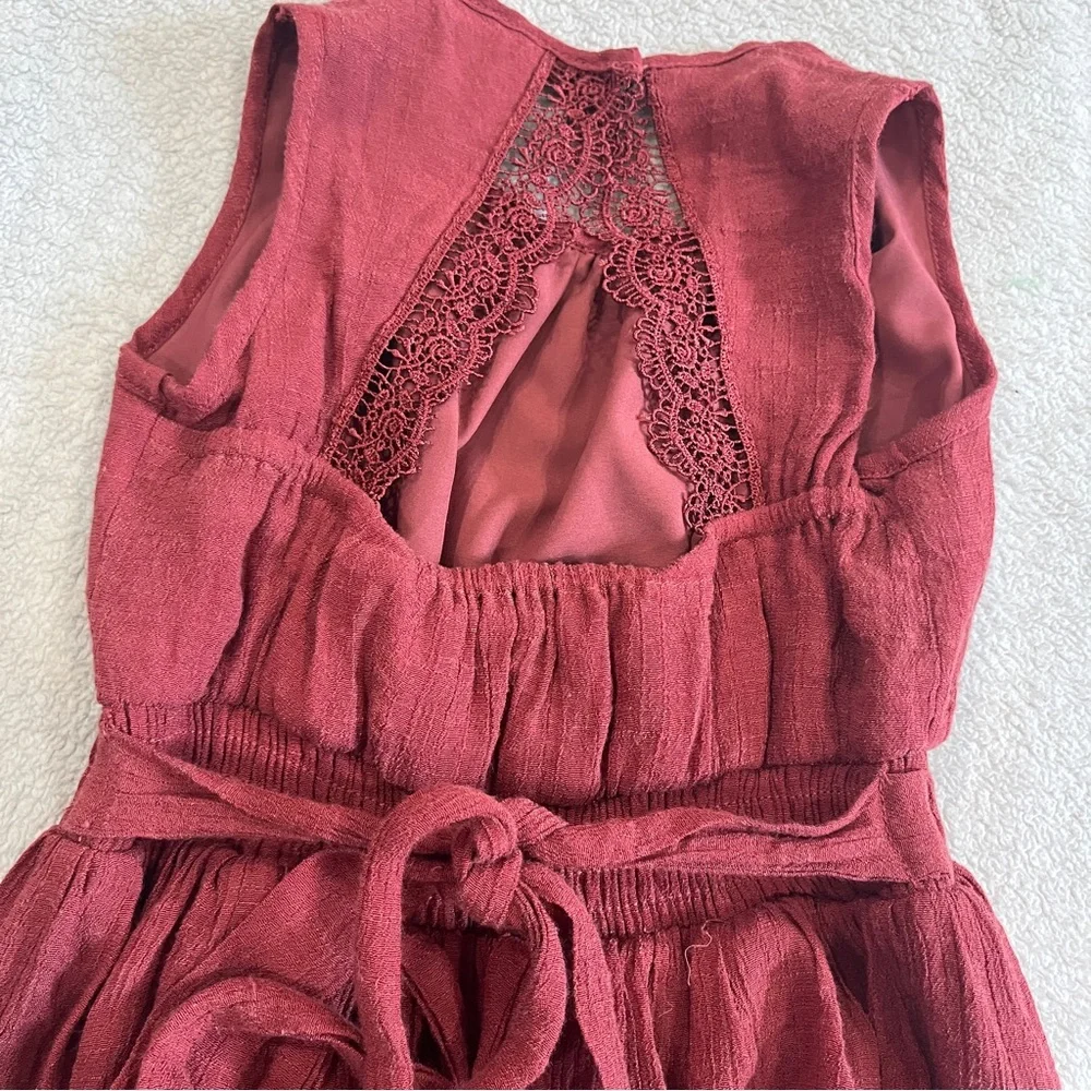 Joyfolie Mia Joy Girls Flowy Tiered Lace Gemma Dress in Mesa Rose Size 4